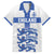 Custom England Fooball Family Matching Off The Shoulder Long Sleeve Dress and Hawaiian Shirt The Three Lions Blue Version