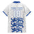 Custom England Fooball Family Matching Off The Shoulder Long Sleeve Dress and Hawaiian Shirt The Three Lions Blue Version