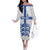 Custom England Fooball Family Matching Off The Shoulder Long Sleeve Dress and Hawaiian Shirt The Three Lions Blue Version