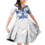 Custom England Fooball Family Matching Off Shoulder Short Dress and Hawaiian Shirt The Three Lions Blue Version