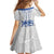 Custom England Fooball Family Matching Off Shoulder Short Dress and Hawaiian Shirt The Three Lions Blue Version