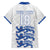 Custom England Fooball Family Matching Off Shoulder Short Dress and Hawaiian Shirt The Three Lions Blue Version
