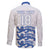 Custom England Fooball Family Matching Off Shoulder Short Dress and Hawaiian Shirt The Three Lions Blue Version