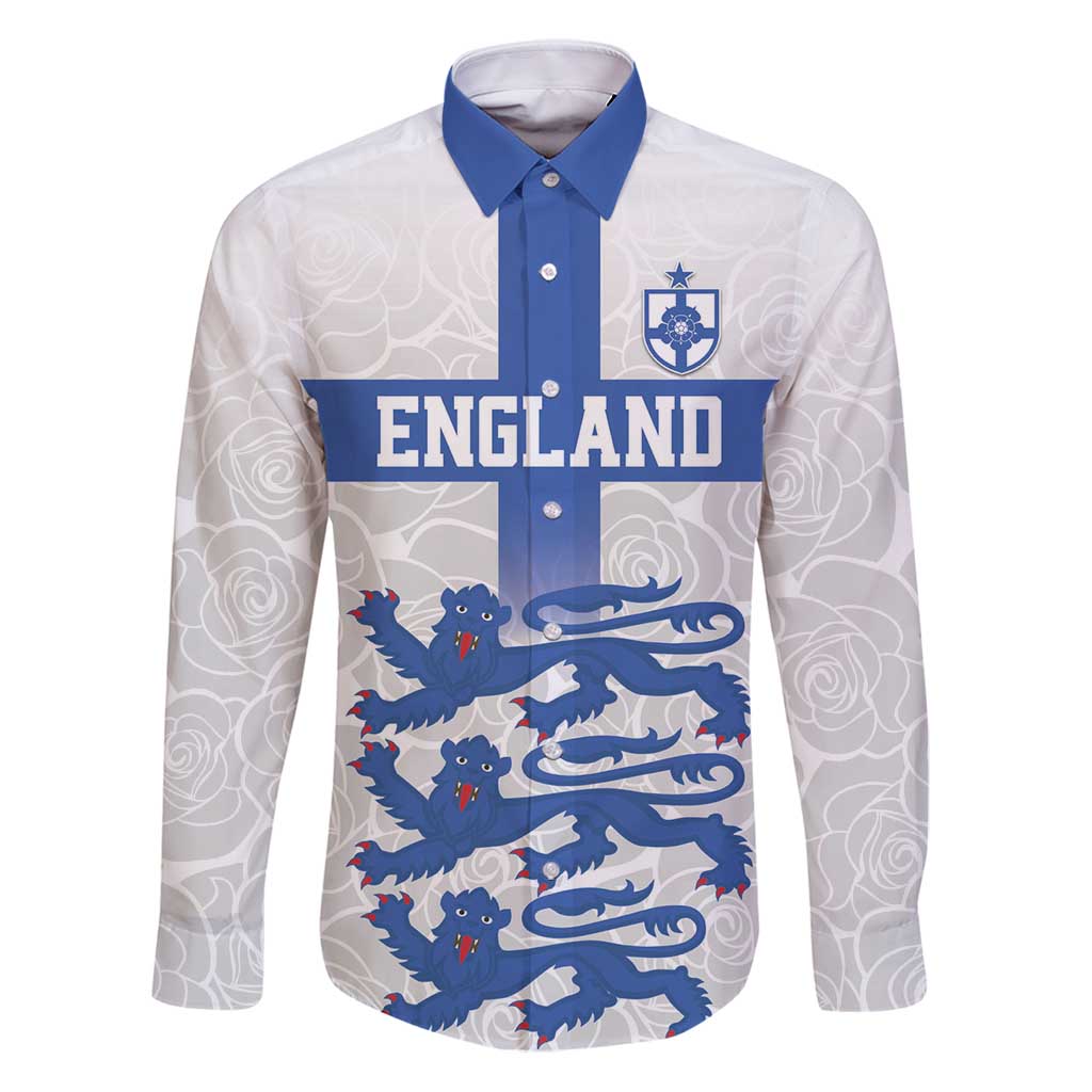 Custom England Fooball Family Matching Puletasi and Hawaiian Shirt The Three Lions Blue Version