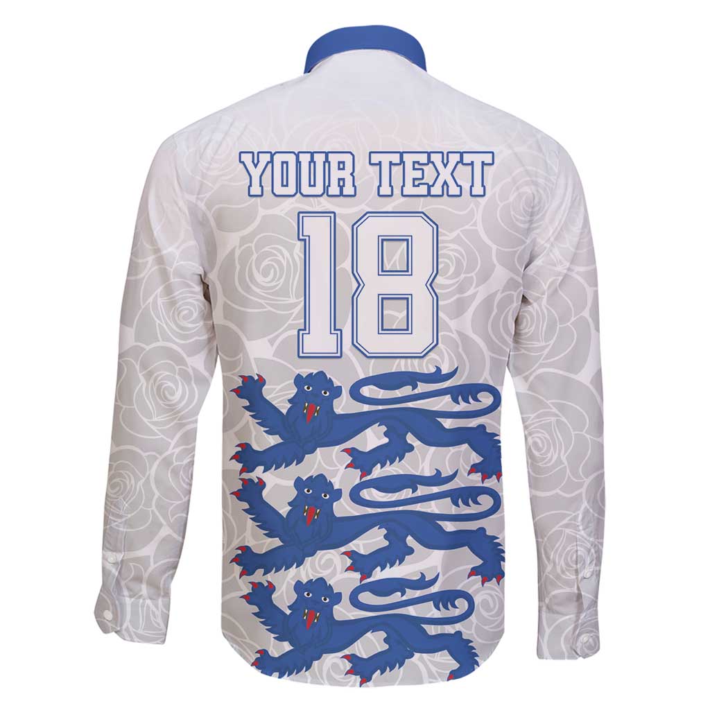 Custom England Fooball Family Matching Puletasi and Hawaiian Shirt The Three Lions Blue Version