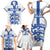 Custom England Fooball Family Matching Short Sleeve Bodycon Dress and Hawaiian Shirt The Three Lions Blue Version