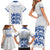 Custom England Fooball Family Matching Short Sleeve Bodycon Dress and Hawaiian Shirt The Three Lions Blue Version