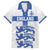 Custom England Fooball Family Matching Short Sleeve Bodycon Dress and Hawaiian Shirt The Three Lions Blue Version