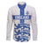Custom England Fooball Family Matching Short Sleeve Bodycon Dress and Hawaiian Shirt The Three Lions Blue Version
