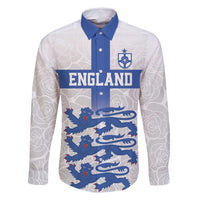 Custom England Fooball Family Matching Tank Maxi Dress and Hawaiian Shirt The Three Lions Blue Version