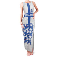 Custom England Fooball Family Matching Tank Maxi Dress and Hawaiian Shirt The Three Lions Blue Version