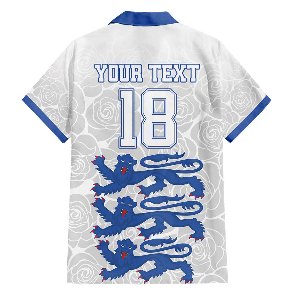 Custom England Fooball Hawaiian Shirt The Three Lions Blue Version