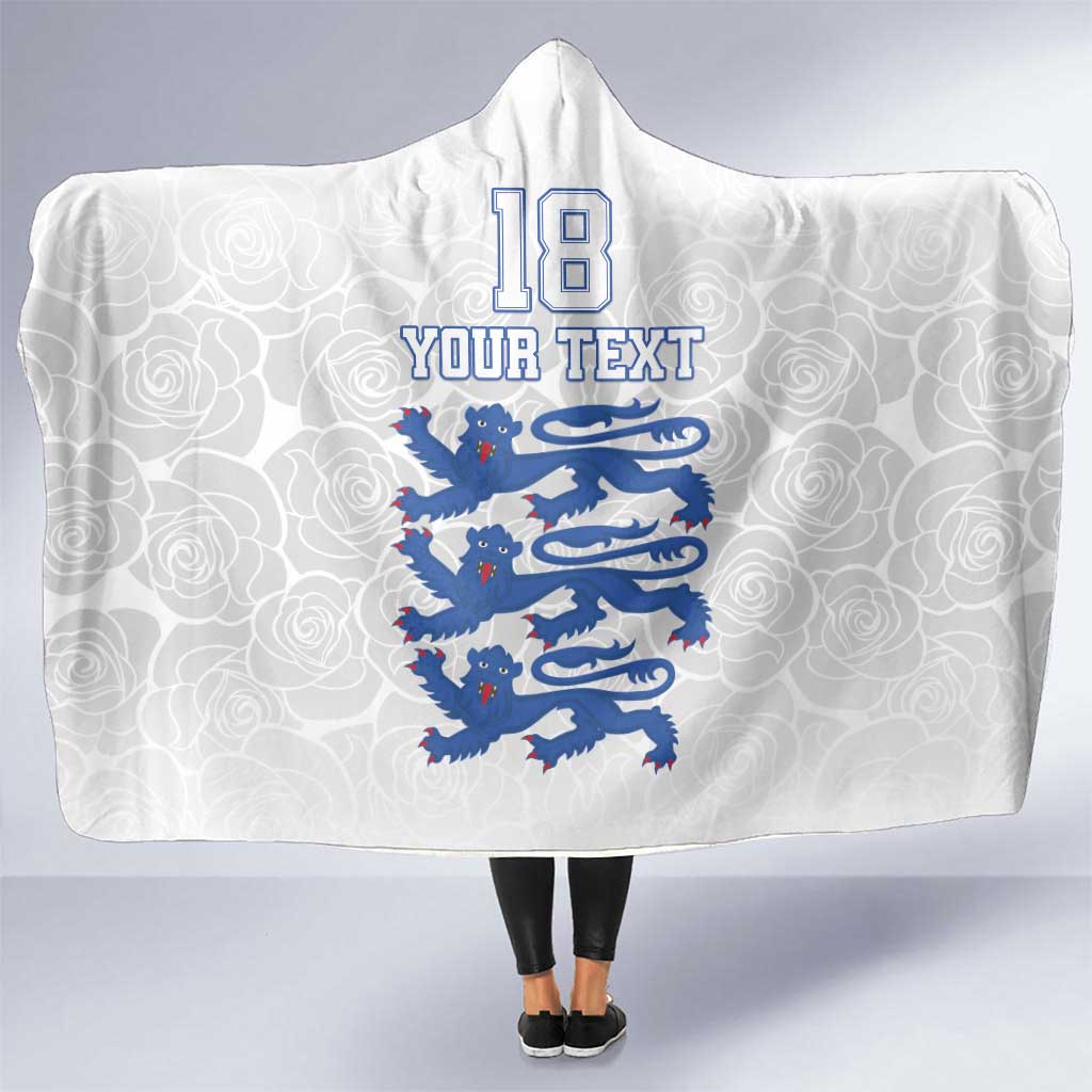 Custom England Fooball Hooded Blanket The Three Lions Blue Version