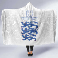 Custom England Fooball Hooded Blanket The Three Lions Blue Version