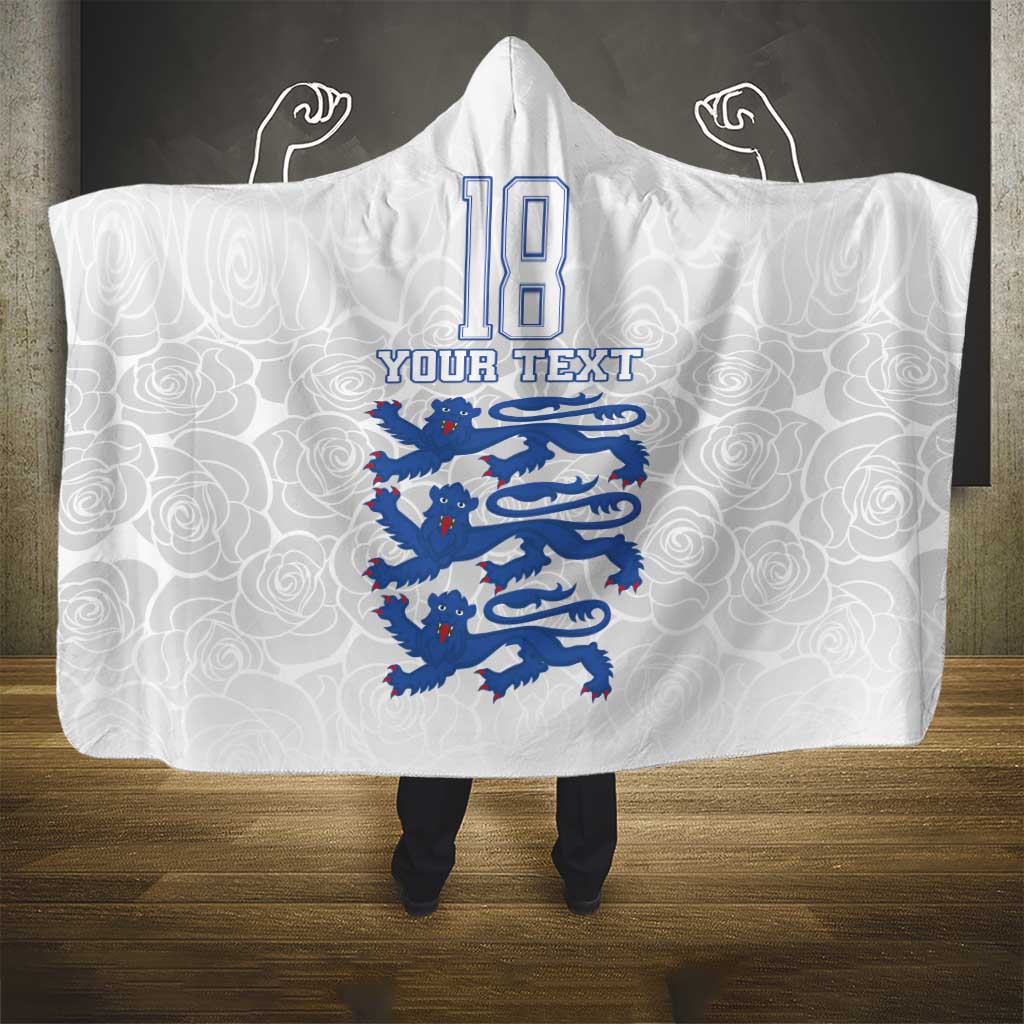 Custom England Fooball Hooded Blanket The Three Lions Blue Version