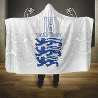 Custom England Fooball Hooded Blanket The Three Lions Blue Version