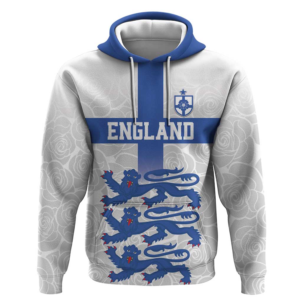 Custom England Fooball Hoodie The Three Lions Blue Version