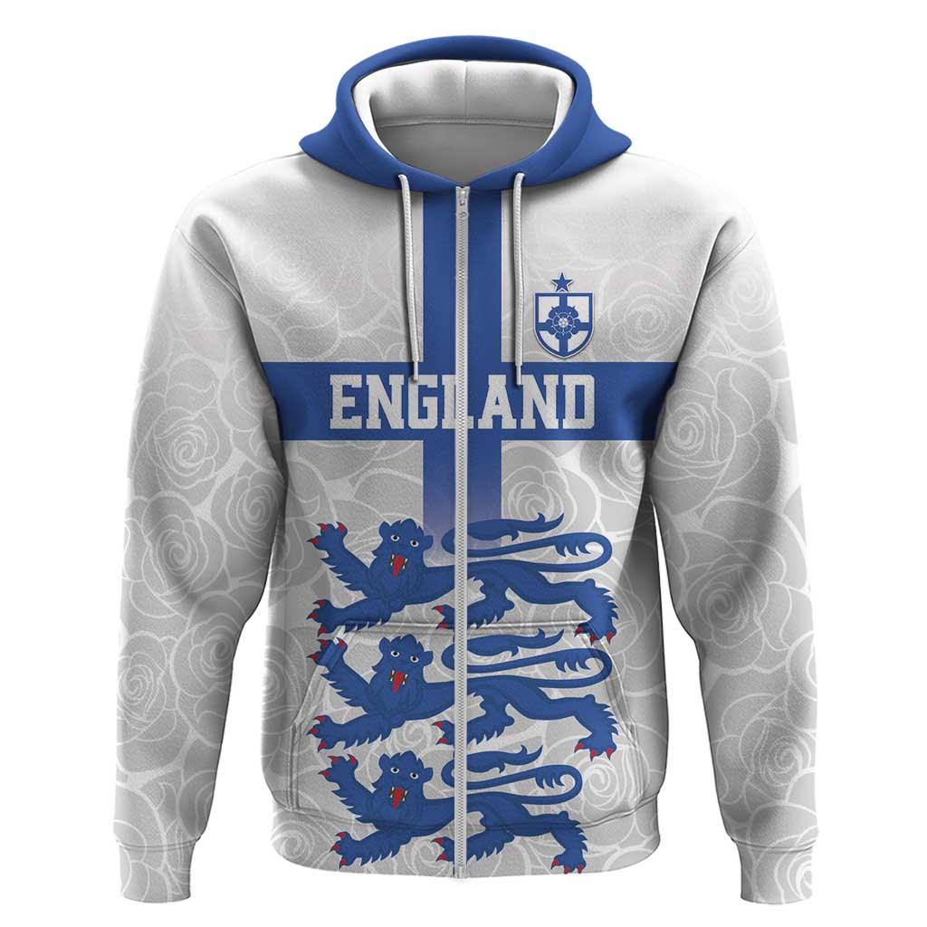 Custom England Fooball Hoodie The Three Lions Blue Version