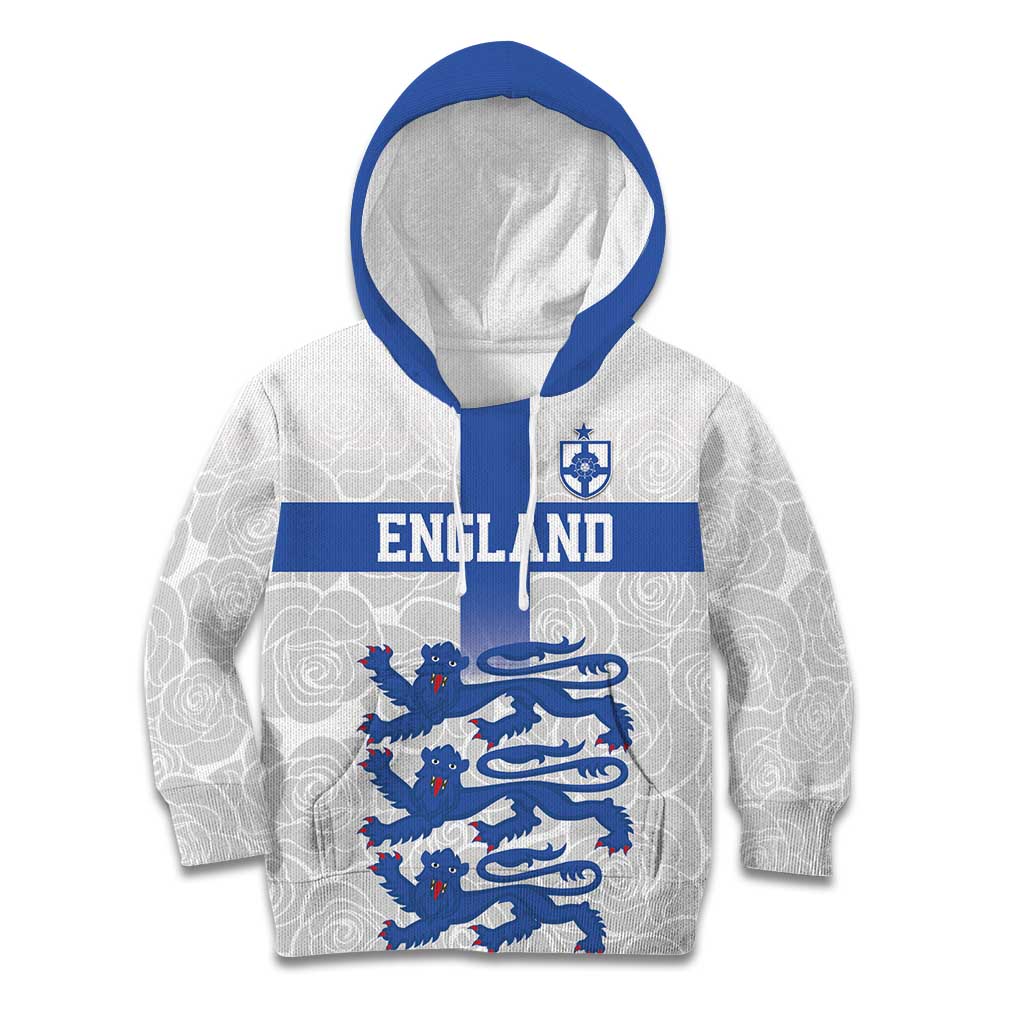 Custom England Fooball Kid Hoodie The Three Lions Blue Version