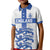 Custom England Fooball Kid Polo Shirt The Three Lions Blue Version