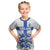 Custom England Fooball Kid T Shirt The Three Lions Blue Version