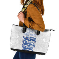 Custom England Fooball Leather Tote Bag The Three Lions Blue Version