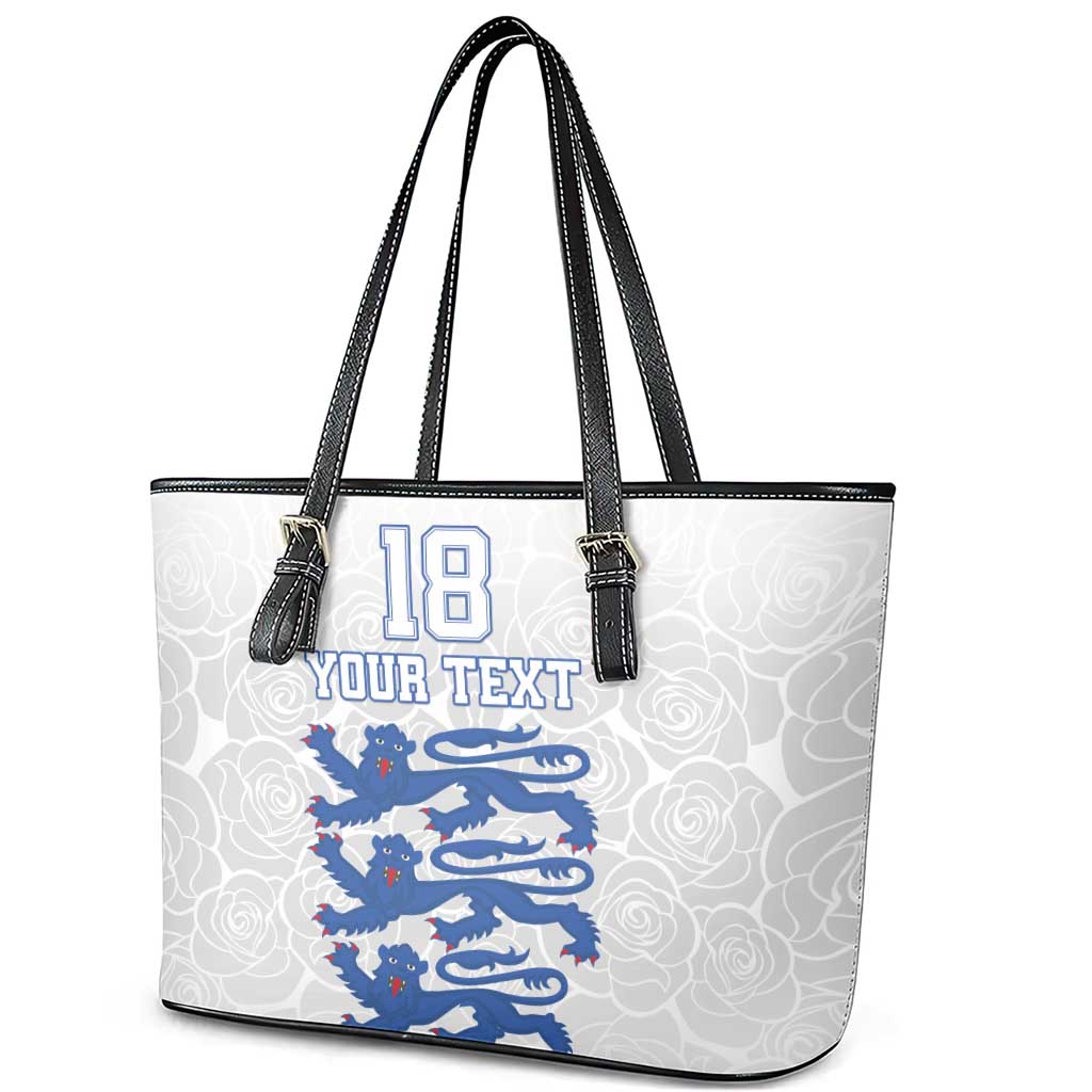 Custom England Fooball Leather Tote Bag The Three Lions Blue Version