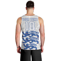 Custom England Fooball Men Tank Top The Three Lions Blue Version