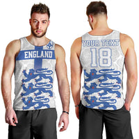 Custom England Fooball Men Tank Top The Three Lions Blue Version