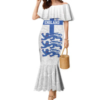 Custom England Fooball Mermaid Dress The Three Lions Blue Version