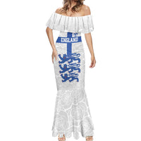 Custom England Fooball Mermaid Dress The Three Lions Blue Version