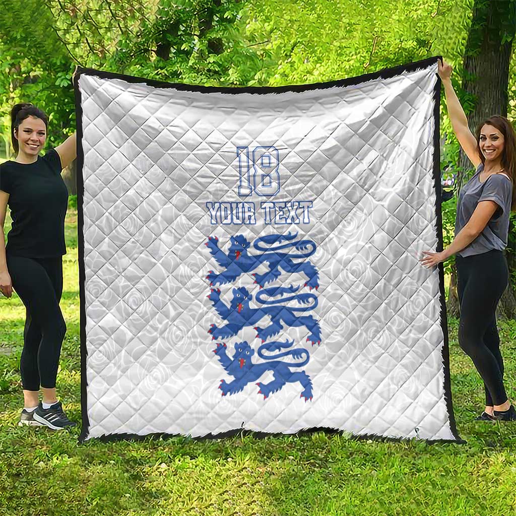 Custom England Fooball Quilt The Three Lions Blue Version