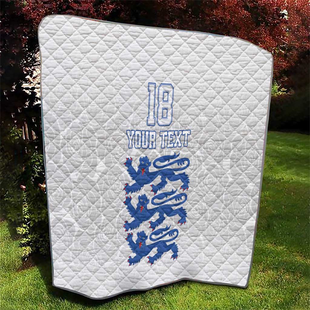 Custom England Fooball Quilt The Three Lions Blue Version