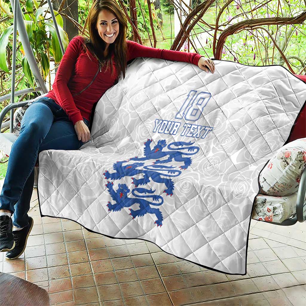 Custom England Fooball Quilt The Three Lions Blue Version