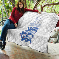 Custom England Fooball Quilt The Three Lions Blue Version