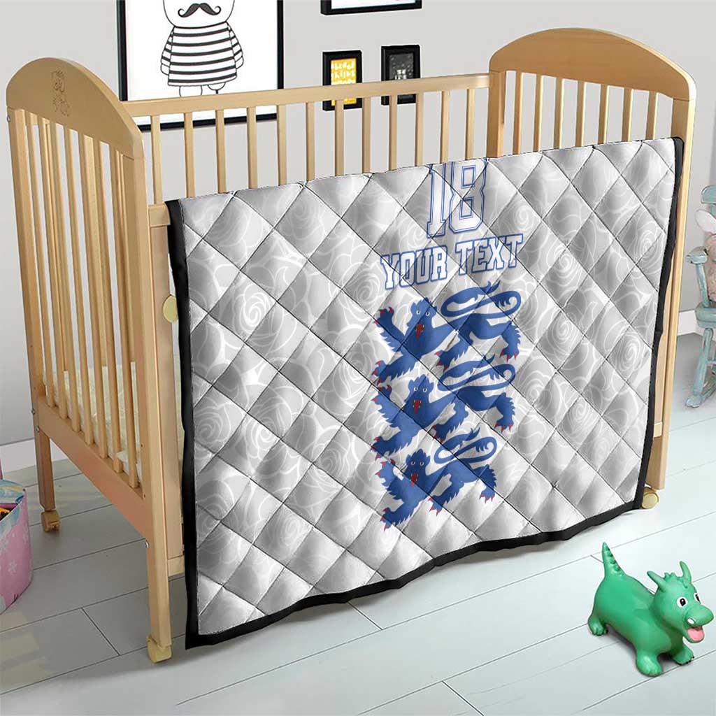 Custom England Fooball Quilt The Three Lions Blue Version