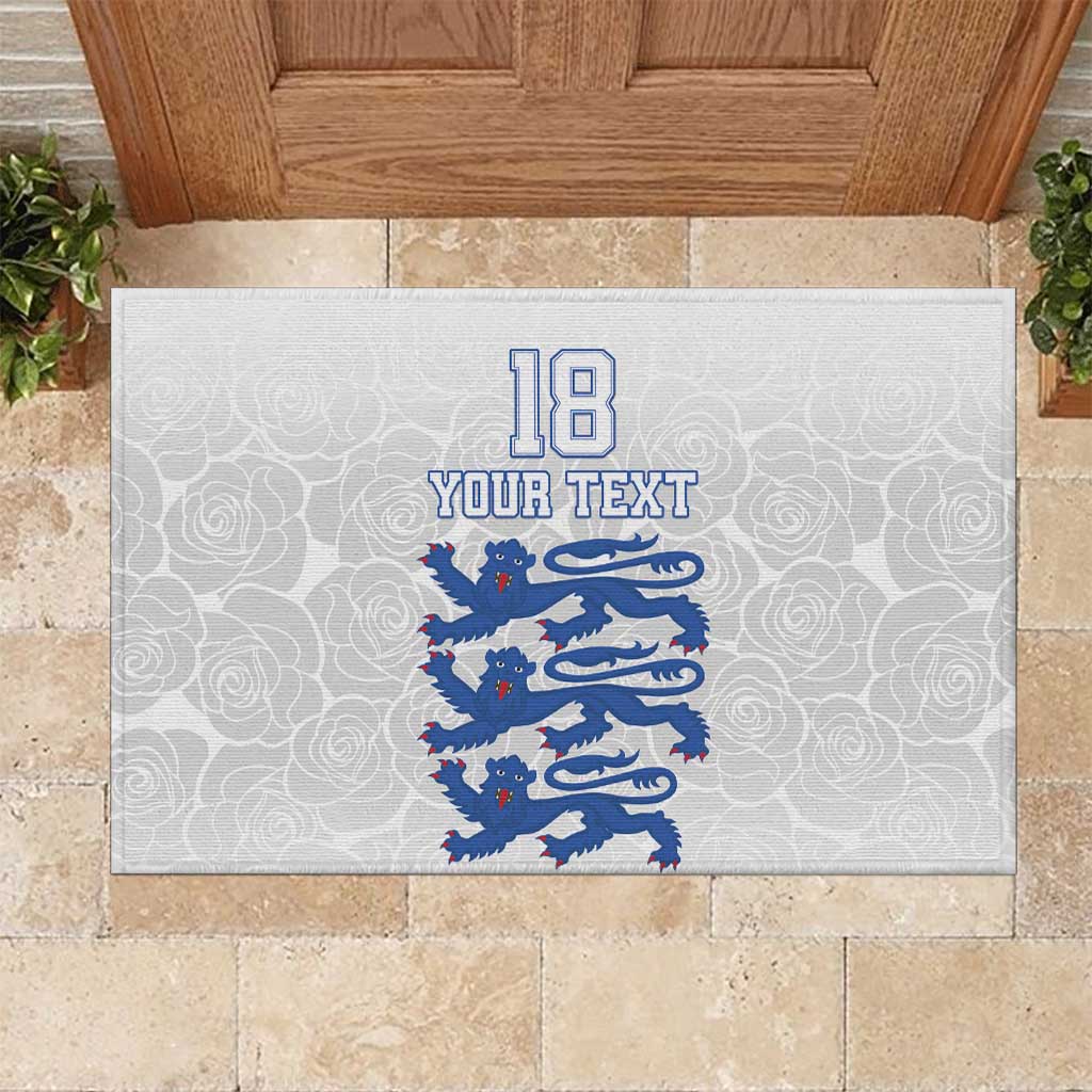 Custom England Fooball Rubber Doormat The Three Lions Blue Version