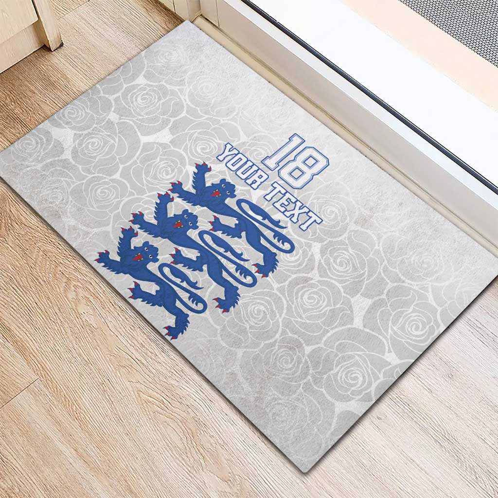 Custom England Fooball Rubber Doormat The Three Lions Blue Version