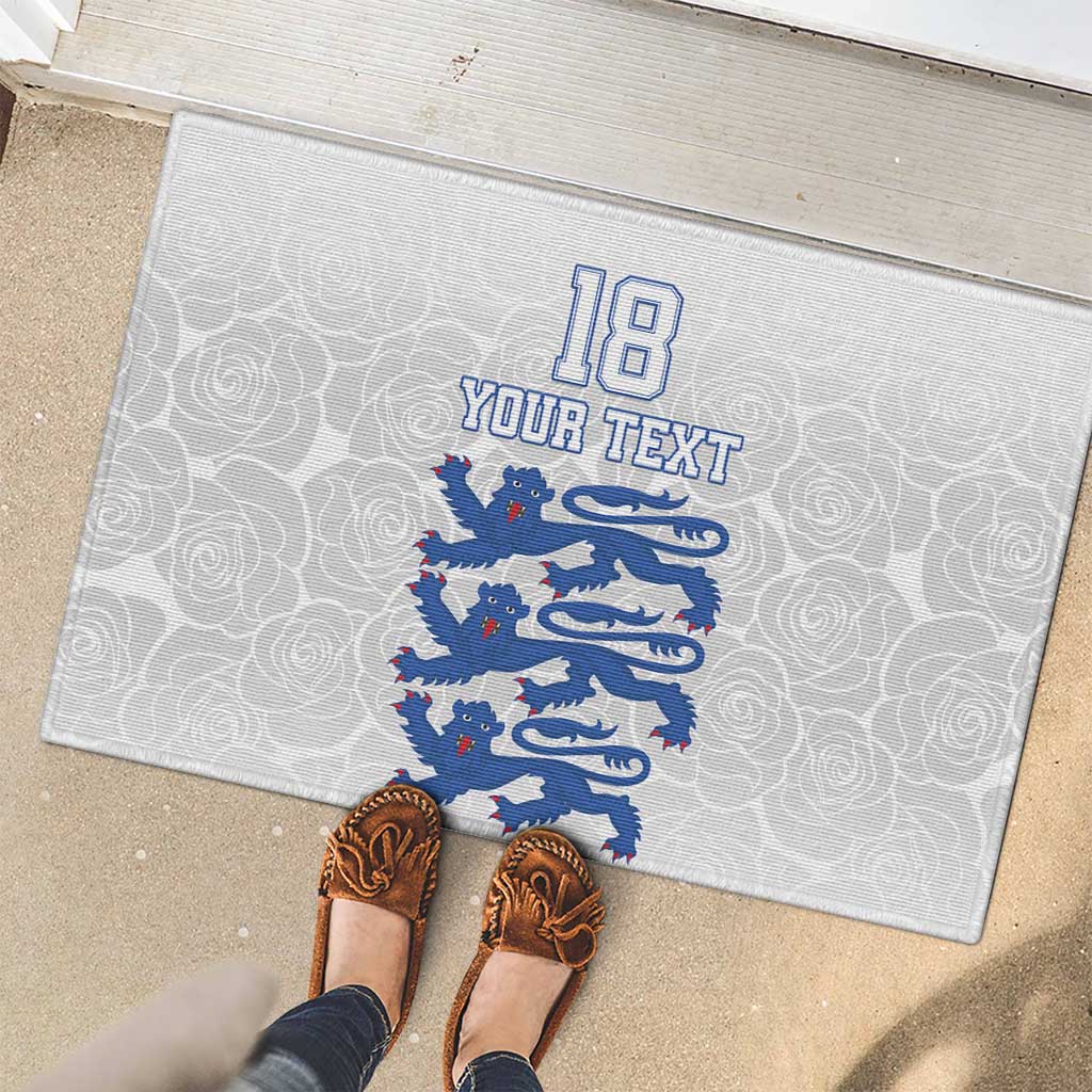 Custom England Fooball Rubber Doormat The Three Lions Blue Version