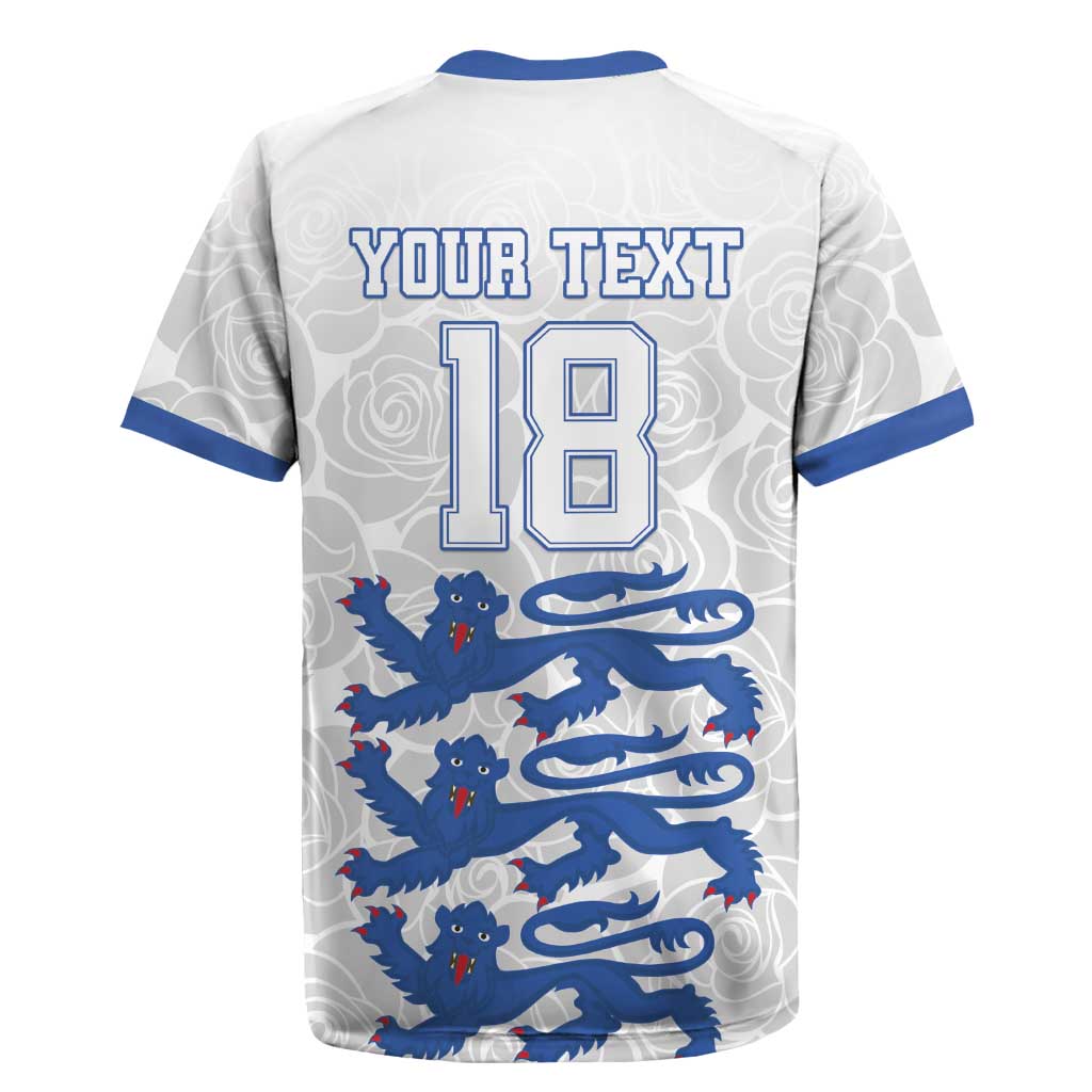 Custom England Fooball Rugby Jersey The Three Lions Blue Version