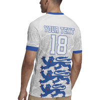 Custom England Fooball Rugby Jersey The Three Lions Blue Version
