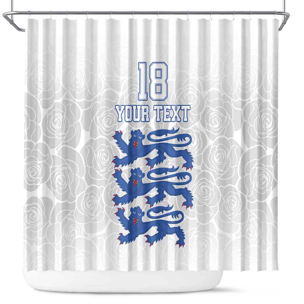 Custom England Fooball Shower Curtain The Three Lions Blue Version