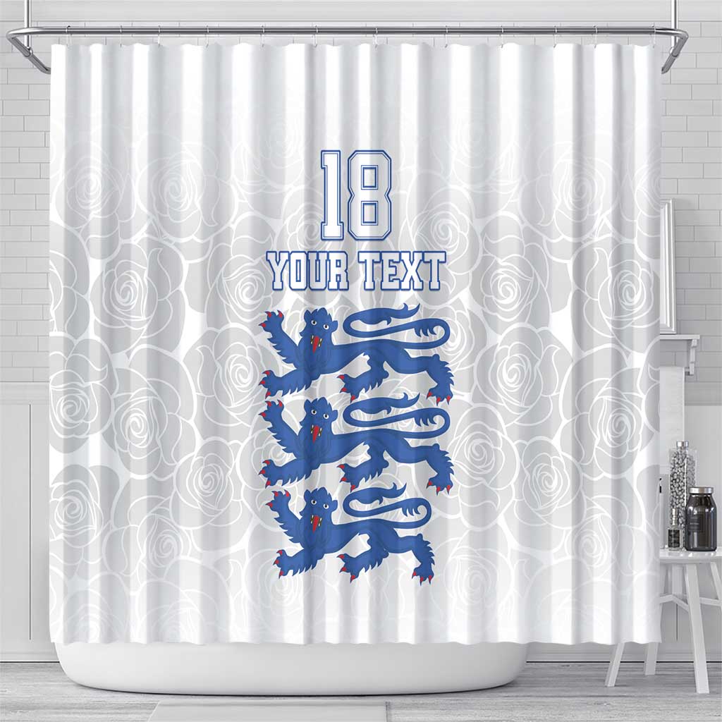 Custom England Fooball Shower Curtain The Three Lions Blue Version