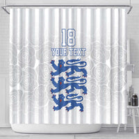 Custom England Fooball Shower Curtain The Three Lions Blue Version
