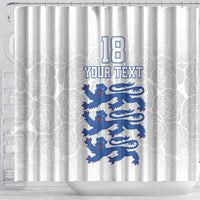 Custom England Fooball Shower Curtain The Three Lions Blue Version
