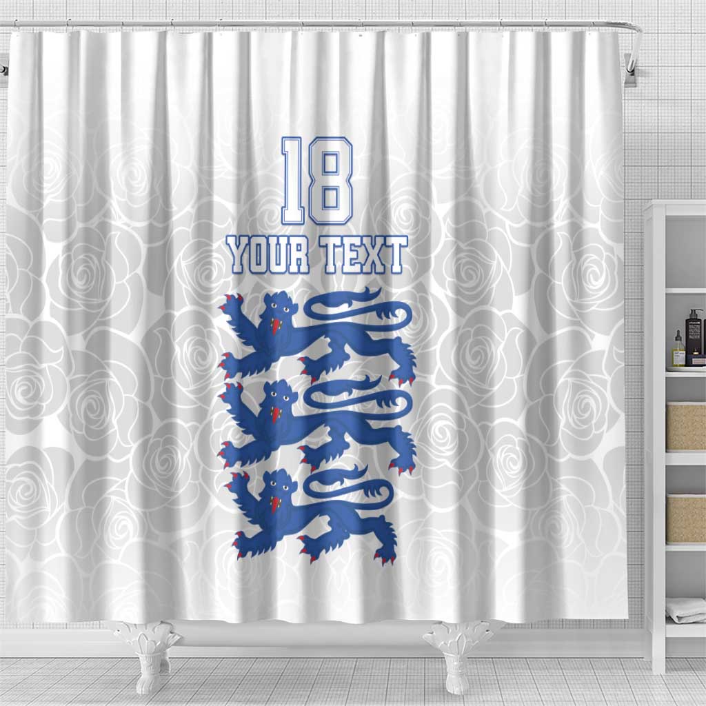 Custom England Fooball Shower Curtain The Three Lions Blue Version