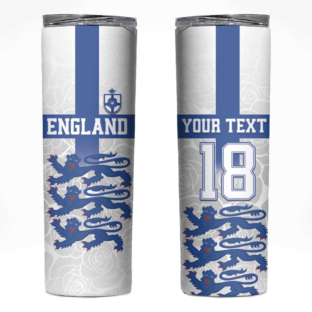Custom England Fooball Skinny Tumbler The Three Lions Blue Version