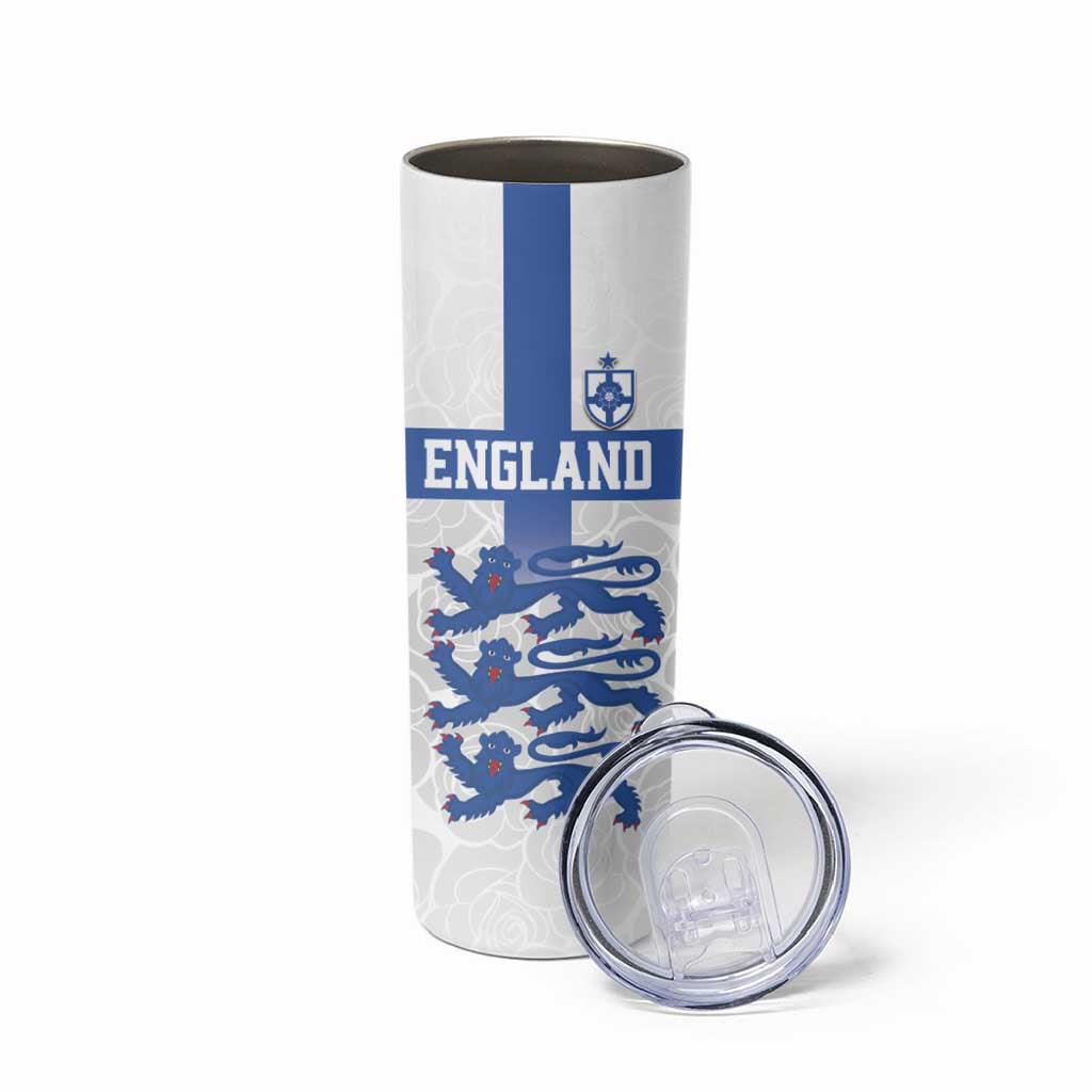 Custom England Fooball Skinny Tumbler The Three Lions Blue Version