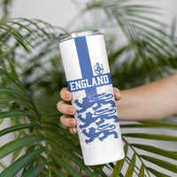 Custom England Fooball Skinny Tumbler The Three Lions Blue Version