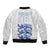 Custom England Fooball Sleeve Zip Bomber Jacket The Three Lions Blue Version